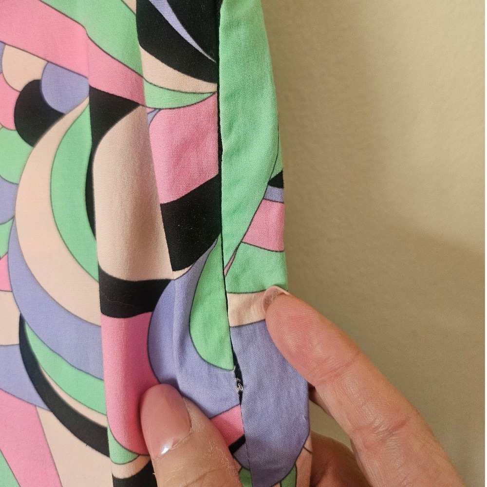 Tibi‎ Psychedelic Swirl Print Pencil Skirt Pastel Hippie Retro Art Pop Size 8 - Picture 9 of 10